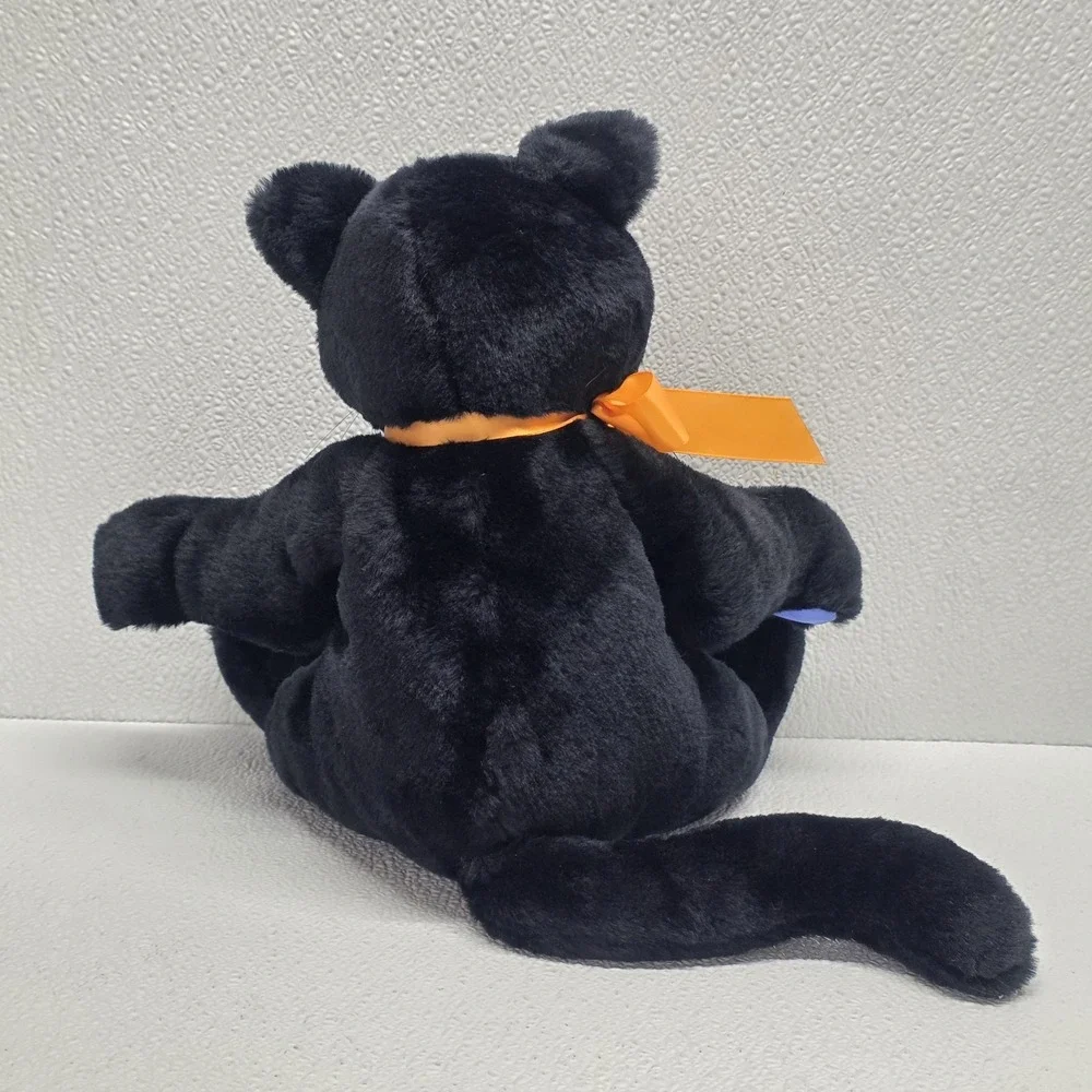 Vintage Hallmark Midnight Halloween Black Cat Blue Paws & Ears Plush